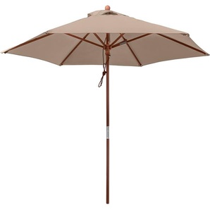 anndora Sonnenschirm 2,5m rund Dark Natural Winddach UV-Schutz - Dark Natural 25003