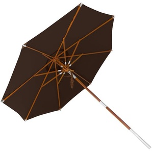 anndora Sonnenschirm Knickbar 3m rund mit Dreh-Kipp-Mechanismus Braun Winddach UV-Schutz - Braun 300010_Knick