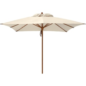 anndora Sonnenschirm mit Teleskopfunktion 3x3m quadratisch Winddach UV-Schutz - Mit Teleskop | Hellbeige 130302