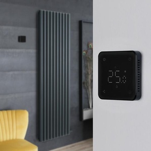 Anthrazit Elektrischer Design Heizkörper (doppellagig), aluminium, ohne Leitflüssigkeit - 1784mm x 590mm, mit Thermostat