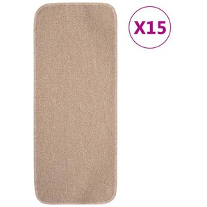 vidaXL Antirutsch Stufenmatten 15 Stk. 60x25 cm Beige Rechteckig