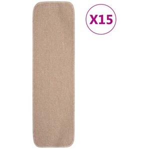 vidaXL Antirutsch Stufenmatten 15 Stk. 75x20 cm Beige Rechteckig