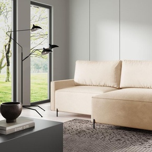 ANTONIO MEBLE 3 Sitzer Ecksofas in L-Form ANTONIO EVER L, Ottomane rechts/links, Schlaffunktion & Bettkästen, Eckarniutur, Couch in Bouclé - Optic Hellbeige EVER_L _Never_02