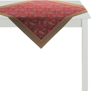 Mitteldecke APELT 2916 Indian Summer Tischdecken Gr. B/L: 130 cm x 130 cm, 1 St., quadratisch, rot (rot, orange) Mitteldecken