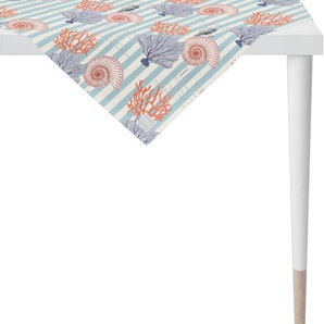 Mitteldecke APELT 3982 Outdoor, Sommerdeko, Sommer Tischdecken Gr. B/L: 85 cm x 85 cm, 1 St., bunt (blau, weiß, bunt) Gartentischdecken Digitaldruck, mit Fleckschutz