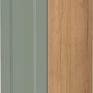 Apothekerschrank NOBILIA Cascada, mit 4 Einhängekörben, Breite 30 cm, Höhe 167,8 cm Schränke Gr. B/H/T: 30 cm x 167,8 cm x 58,3 cm, grün (front: lacklaminat schilf, korpus: eiche sierra nachbildung) Apothekerschränke