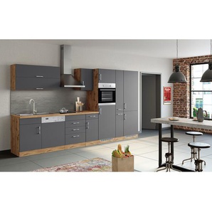 Apothekerschrank Sorrento 30 x 200 x 60cm Grau/Grau/Wotaneiche Dekor