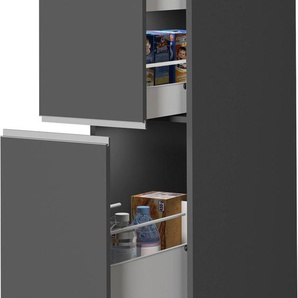 Apothekerschrank TECNOS Sole Schränke Gr. B/H/T: 30 cm x 165 cm x 60 cm, schwarz (anthrazit, anthrazit, wotan eiche) Apothekerschränke Breite 30 cm, 2 Auszüge, 4 Fächer