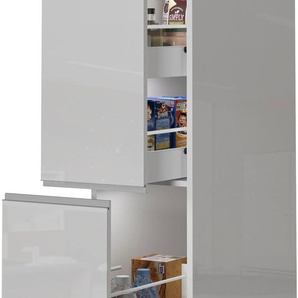 Apothekerschrank TECNOS Sole Schränke Gr. B/H/T: 30 cm x 165 cm x 60 cm, weiß (weiß, hochglanz, wotan eiche) Apothekerschränke Breite 30 cm, 2 Auszüge, 4 Fächer