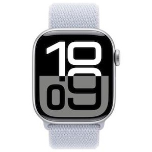 Apple Watch Series 10 LTE 42mm Silver Aluminiumgehäuse mit Blue Cloud Sport Loop MWX53QF/A