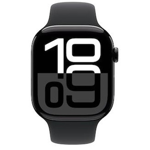 Apple Watch Series 10 LTE 46mm Diamantschwarz Aluminiumgehäuse mit schwarzem Sportarmband - M/L MWY43QF/A