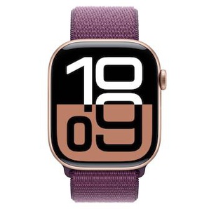 Apple Watch Series 10 LTE 46mm Rose Gold Aluminiumgehäuse mit Plum Sport Loop MWY83QF/A