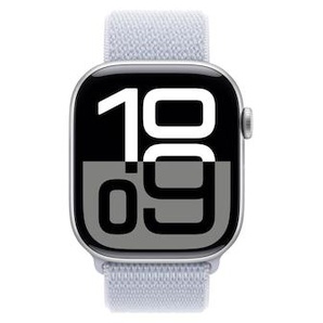 Apple Watch Series 10 LTE 46mm Silver Aluminiumgehäuse mit Blue Cloud Sport Loop MWY23QF/A