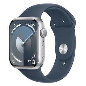 Apple Watch Series 9 GPS 45mm Aluminium Silber Sportarmband Sturmblau - M/L MR9E3QF/A