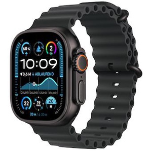 Apple Watch Ultra 2 LTE 49mm schwarzes Titan Gehäuse mit schwarzen Ozean Armband MX4P3FD/A