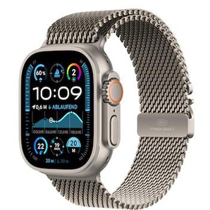 Apple Watch Ultra 2 LTE 49mm Titanium Natur Gehäuse mit Natur Titan Milanese Armband - S MX4M3FD/A