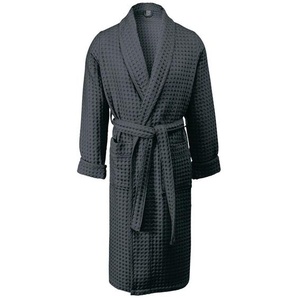 Aquanova Bademantel Viggo, Grau, Dunkelgrau, Textil, Uni, Gr. XL, unisex, Taschen, angenehm warm, hochwertige Qualität, atmungsaktiv, Badtextilien, Bademäntel