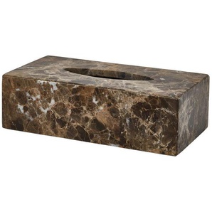 Aquanova Taschentuchbox Hammam, Braun, Stein, 13x7.5x25.5 cm, Badaccessoires, Waschplatzzubehör, Taschentuchboxen
