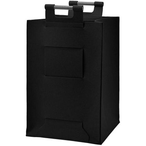 Aquanova Wäschekorb Luz , Schwarz , Textil , 98 L , quadratisch , 40x40x60 cm , Tragegriffe, zusammenfaltbar, umweltfreundlich , Badaccessoires, Wäschesäcke & Tonnen