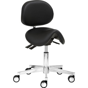Arbeitshocker MAYER SITZMÖBEL Funktionsdrehhocker myACTIVIA Hocker Gr. B/H/T: 55 cm x 77 cm x 58 cm, Kunstleder, schwarz Drehhocker Bürohocker desinfektionsmittelbeständig