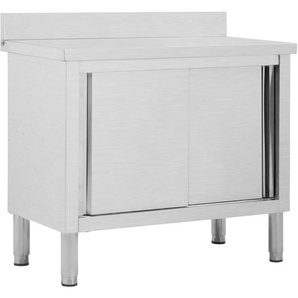 Arbeitsschrank mit Schiebetüren 100x50x(95-97) cm Edelstahl