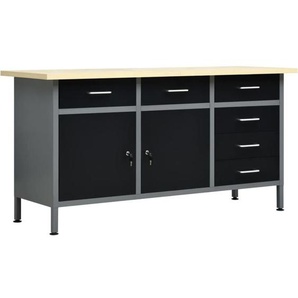 Arbeitstisch Schwarz 160 x 60 x 85 cm Stahl Vidaxl