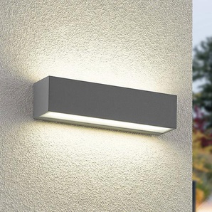 Arcchio LED-Außenwandlampe Lengo, 25 cm, grau, up/down, CCT 9616263