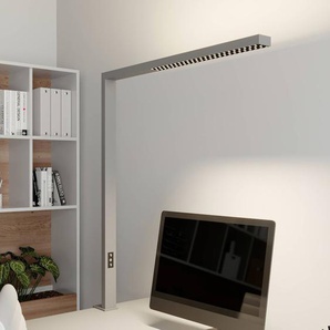 Arcchio LED-Büro-Klemmlampe Jolinda, silber, Metall, dimmbar 9968037