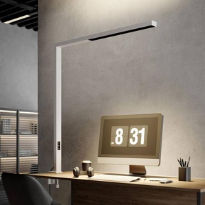 Arcchio LED-Büro-Klemmleuchte Jolinda, weiß, Metall, dimmbar 9968038