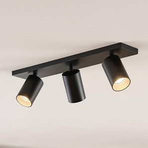 Arcchio Strahler Brinja, schwarz, eckig, Ø 6cm, 3-flg., GU10 9928019