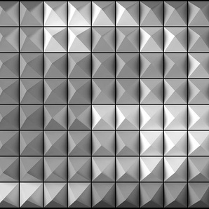 ARCHITECTS PAPER Fototapete 3D Blocks Tapeten Vlies, Wand, Schräge Gr. B/L: 5 m x 2,5 m, grau (grau, silber, weiß) Fototapeten 3D Tapeten