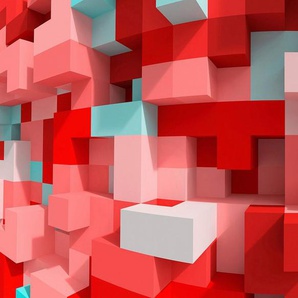 Architects Paper Fototapete 3D Cubes Red, (Set, 5 St), Vlies, Wand, Schräge