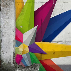 ARCHITECTS PAPER Fototapete Atelier 47 3D-Star Tapeten Vlies, Wand, Schräge, Decke Gr. B/L: 6 m x 2,5 m, bunt (gelb, grün, blau) Fototapeten Steinoptik