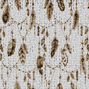 ARCHITECTS PAPER Fototapete Atelier 47 Feather Puzzle 3 Tapeten Vlies, Wand, Schräge, Decke Gr. B/L: 5 m x 2,7 m, gelb (hellgelb, weiß, schwarz) Fototapeten