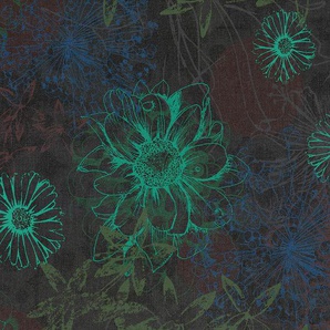 ARCHITECTS PAPER Fototapete Atelier 47 Flower Artwork 2 Tapeten Gr. B/L: 4 m x 2,7 m, bunt (grün, blau, dunkelgrau) Fototapeten Blumen