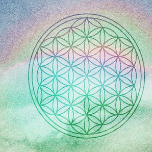 ARCHITECTS PAPER Fototapete Atelier 47 Flower of Life 2 Tapeten Vlies, Wand, Schräge, Decke Gr. B/L: 4 m x 2,7 m, bunt (grün, lila, violett) Fototapeten Tapeten