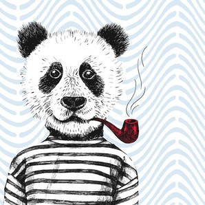 ARCHITECTS PAPER Fototapete Atelier 47 Modern Panda 1 Tapeten Vlies, Wand, Schräge, Decke Gr. B/L: 4 m x 2,7 m, bunt (hellblau, rot, schwarz) Fototapeten Tapeten