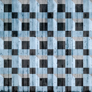 ARCHITECTS PAPER Fototapete Atelier 47 Squares 3D 3 Tapeten Gr. B/L: 4 m x 2,7 m, blau (grau, schwarz, hellblau) Fototapeten 3D