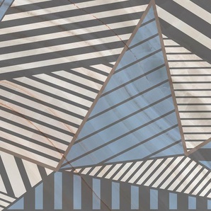 ARCHITECTS PAPER Fototapete Atelier 47 Stripes Marble 3 Tapeten Gr. B/L: 4 m x 2,7 m, blau (dunkelblau, creme, grau) Fototapeten 3D