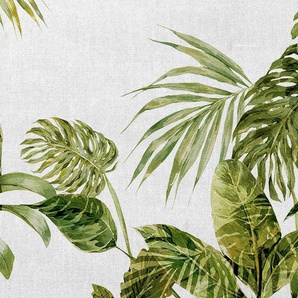 Architects Paper Fototapete Atelier 47 Tropical Leaves Artwork 1, glatt, botanisch, (4 St), Vlies, Wand, Schräge, Decke