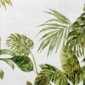 ARCHITECTS PAPER Fototapete Atelier 47 Tropical Leaves Artwork 1 Tapeten Vlies, Wand, Schräge, Decke Gr. B/L: 4 m x 2,7 m, grau (hellgrau) Fototapeten Natur Tapeten