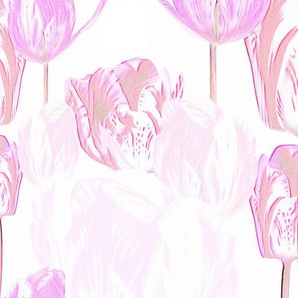 ARCHITECTS PAPER Fototapete Atelier 47 Tulip Artwork 1 Tapeten Vlies, Wand, Schräge, Decke Gr. B/L: 4 m x 2,7 m, rosa (rosa, weiß, creme) Fototapeten Blumen