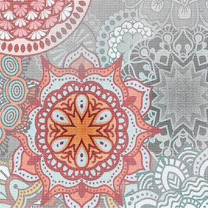 ARCHITECTS PAPER Fototapete Mandala Artwork Tapeten Vlies, Wand, Schräge Gr. B/L: 6 m x 2,5 m, bunt (grau, orange, rosa) Fototapeten Kunst