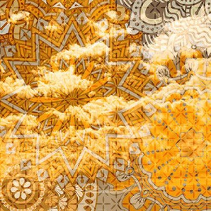 ARCHITECTS PAPER Fototapete Mandala Artwork Tapeten Vlies, Wand, Schräge Gr. B/L: 6 m x 2,5 m, gelb (braun, gelb, grau) Fototapeten Kunst