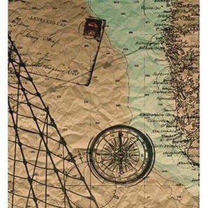 Architects Paper Fototapete Open Sea, (1 St), Grafik Tapete Landkarte Braun Beige Panel 1,00m x 2,80m
