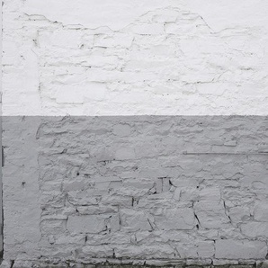 ARCHITECTS PAPER Fototapete Painted Bricks Tapeten Vlies, Wand, Schräge Gr. B/L: 5 m x 2,5 m, grau (grau, weiß) Fototapeten Steinoptik