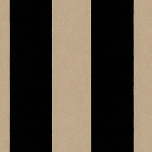 ARCHITECTS PAPER Vliestapete Castello Tapeten Ornament Tapete Streifen Gr. B/L: 0,52 m x 10,05 m, Rollen: 1 St., schwarz (schwarz, hellbraun) Vliestapeten