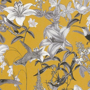 Architects Paper Vliestapete Jungle Chic, glatt, botanisch, floral, tropisch, Vogeltapete Tapete Blumen Tapeten Wohnzimmer Schlafzimmer Küche Design