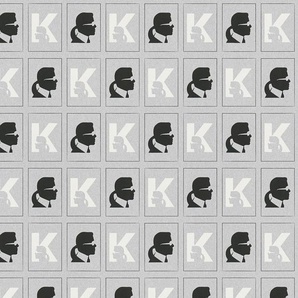 ARCHITECTS PAPER Vliestapete Kameo Tapeten Karl Lagerfeld Tapete Designer Gr. B/L: 0,53 m x 10,05 m, Rollen: 1 St., schwarz-weiß (silber, schwarz, weiß) Vliestapeten