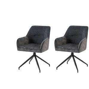 by Living Armlehnenstuhl 2er-Set extra breite Sitzschale Jacky ¦ grau ¦ Maße (cm): B: 62 H: 87